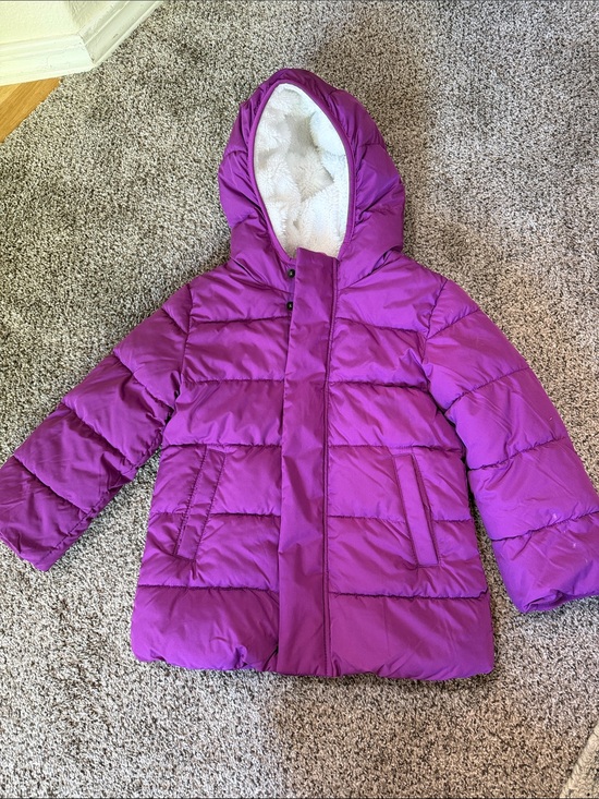 Primary Other - Primary Girls Hooded Puffer Coat in Bright Purple
